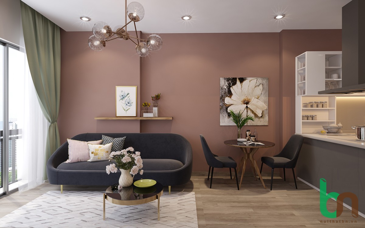 THIẾT KẾ THI C&Ocirc;NG NỘI THẤT CĂN HỘ  TRỌN G&Oacute;I NH&Agrave; MẪU 8